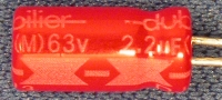DU-09-006 - Capacitor: 2.2uF 63v 105C Radial