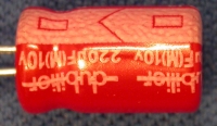 DU-09-010 - Capacitor: 220uF 10v 105C Radial