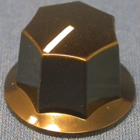 GC-04-005 - Knob: Round 25mm - Black (for 1/4inch shaft)