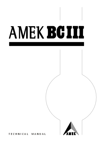 AML-13-008 - Technical Manual: AMEK BCIII