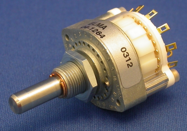 EL-03-004 - Rotary Switch; 6 way, 2 pole, 1 gang (04-1264)