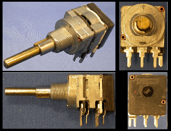 RU-01-007 - 16mm - 2 gang 4k7 lin + Ident / 10k log - concentric shaft RU-01-007 - 16mm - 2 gang 4k7 lin + Ident / 10k log - concentric shaft