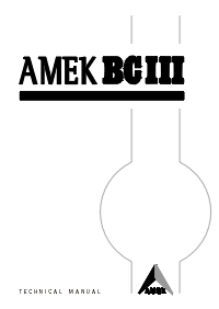 AML-13-008 - Technical Manual: AMEK BCIII