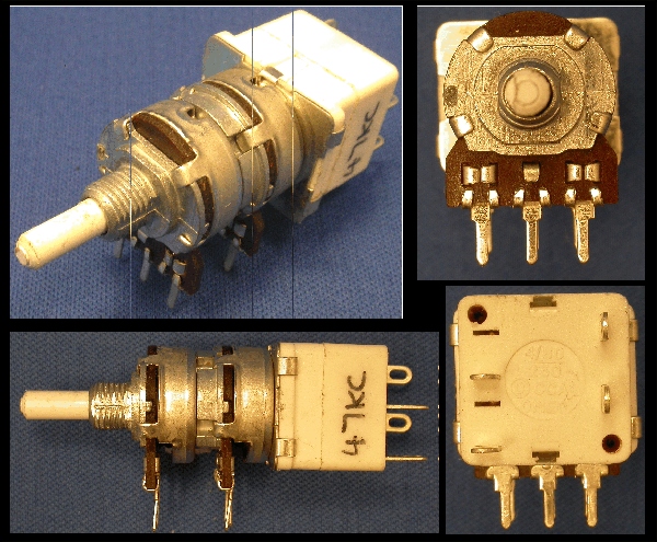OM-01-029 - 16mm - 2 gang 47k rev. log + rotary switch OM-01-029 - 16mm - 2 gang 47k rev. log + rotary switch