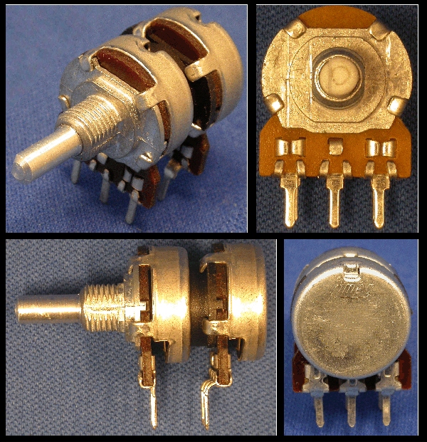 OM-01-063 - 16mm - 2 gang 10k log / 10k rev. log  + centre ident