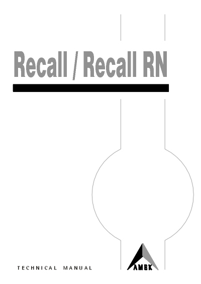 AML-13-029 - Technical Manual: AMEK Recall